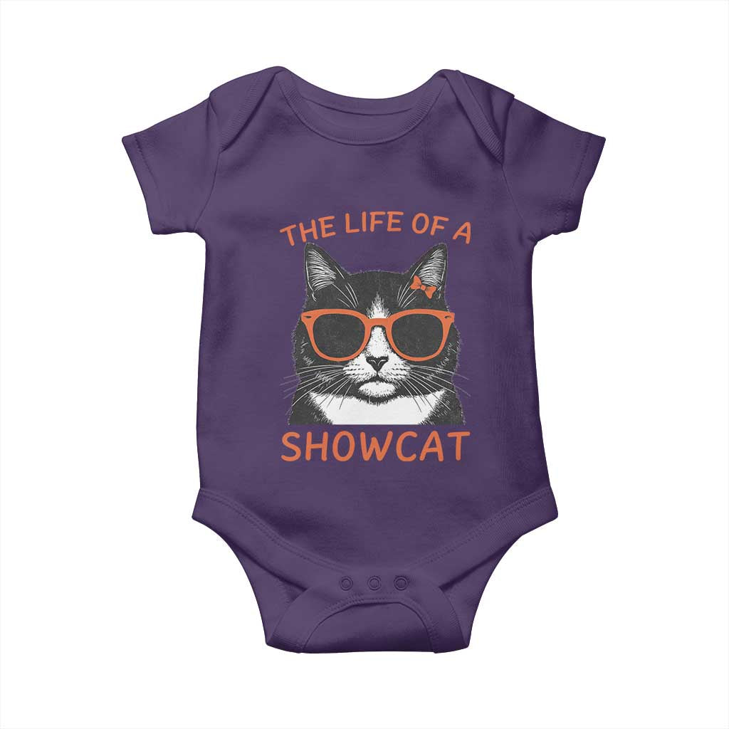 The Life Of A Showcat Baby Onesie Funny Cat Showgirl Era TS10 Purple Print Your Wear