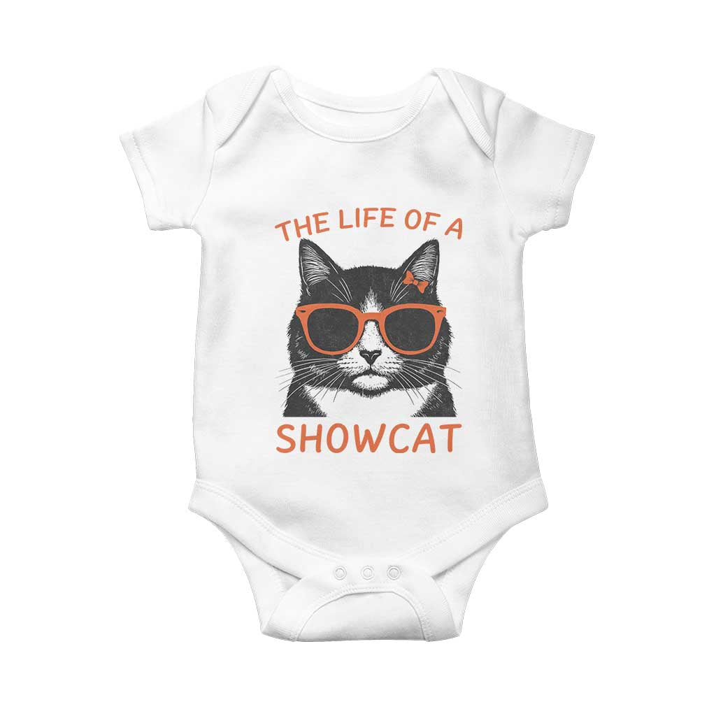 The Life Of A Showcat Baby Onesie Funny Cat Showgirl Era TS10 White Print Your Wear