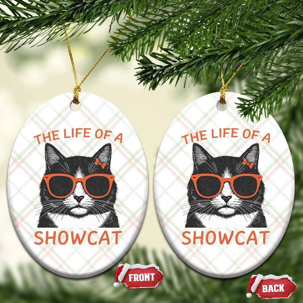 The Life Of A Showcat Ceramic Ornament Funny Cat Showgirl Era TS10 Print Your Wear