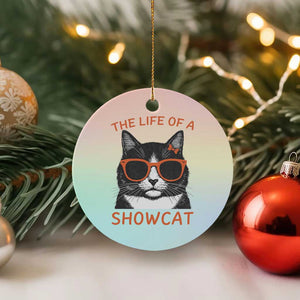 The Life Of A Showcat Ceramic Ornament Funny Cat Showgirl Era TS10 1pc Pastel Print Your Wear