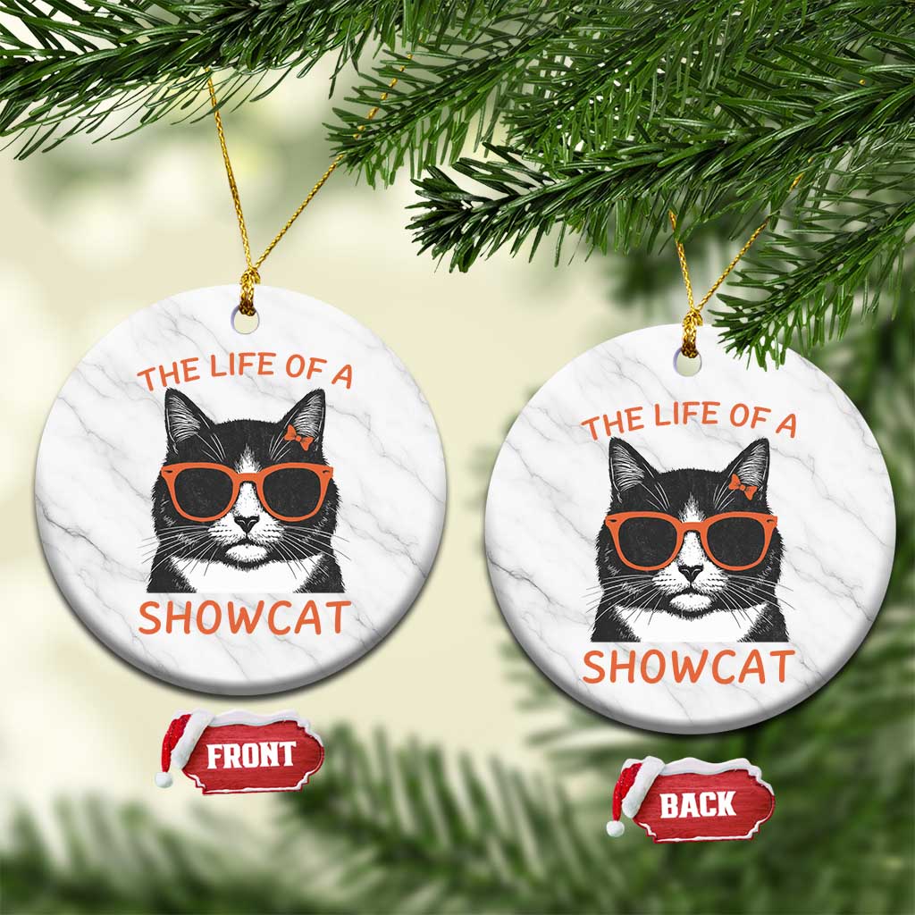 The Life Of A Showcat Ceramic Ornament Funny Cat Showgirl Era TS10 1pc White Marble Print Your Wear