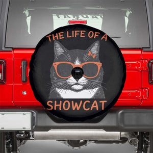 The Life Of A Showcat Spare Tire Cover Funny Cat Showgirl Era TS10 Black Print Your Wear