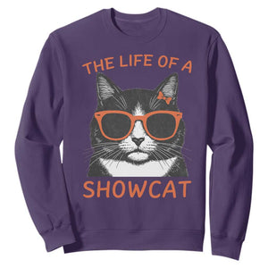 The Life Of A Showcat Sweatshirt Funny Cat Showgirl Era TS10 Purple Print Your Wear