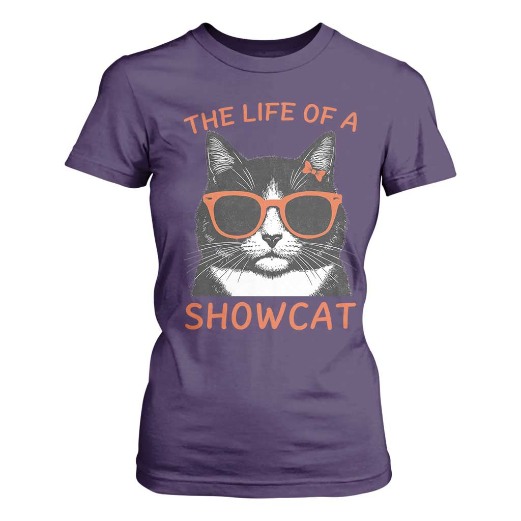 The Life Of A Showcat T Shirt For Women Funny Cat Showgirl Era TS10 Purple Print Your Wear