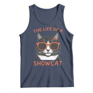 The Life Of A Showcat Tank Top Funny Cat Showgirl Era TS10 Navy Print Your Wear