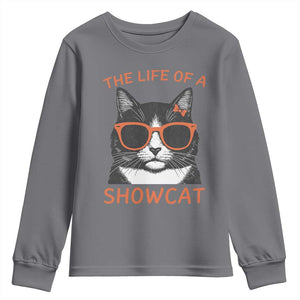 The Life Of A Showcat Youth Sweatshirt Funny Cat Showgirl Era TS10 Charcoal Print Your Wear