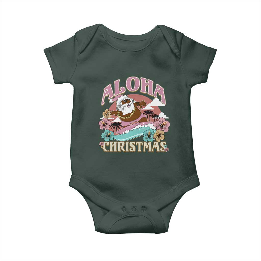 Hawaii Christmas Baby Onesie Retro African American Surfing Santa With Tattoos Aloha Christmas TS10 Print Your Wear