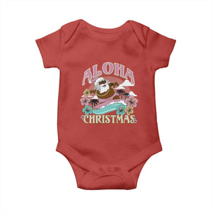 Hawaii Christmas Baby Onesie Retro African American Surfing Santa With Tattoos Aloha Christmas TS10 Red Print Your Wear