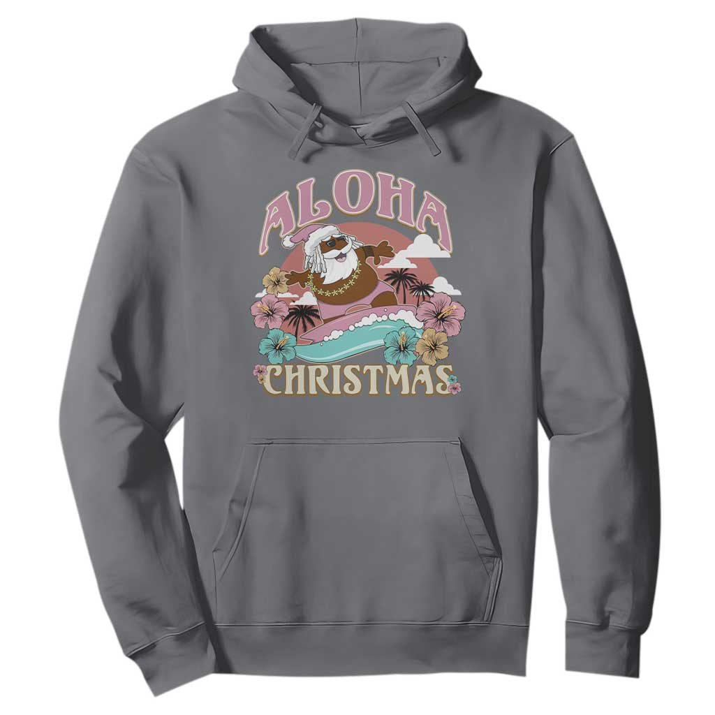 Hawaii Christmas Hoodie Retro African American Surfing Santa With Tattoos Aloha Christmas TS10 Charcoal Print Your Wear