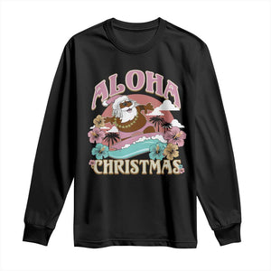 Hawaii Christmas Long Sleeve Shirt Retro African American Surfing Santa With Tattoos Aloha Christmas TS10 Black Print Your Wear