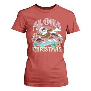 Hawaii Christmas T Shirt For Women Retro African American Surfing Santa With Tattoos Aloha Christmas TS10 Red Print Your Wear