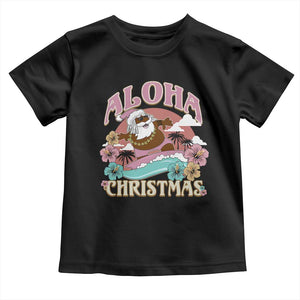 Hawaii Christmas Toddler T Shirt Retro African American Surfing Santa With Tattoos Aloha Christmas TS10 Black Print Your Wear