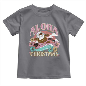 Hawaii Christmas Toddler T Shirt Retro African American Surfing Santa With Tattoos Aloha Christmas TS10 Charcoal Print Your Wear