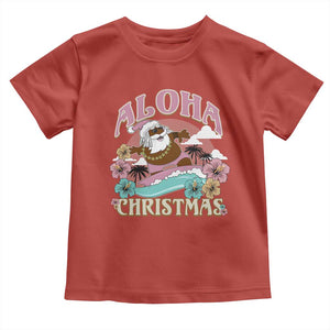 Hawaii Christmas Toddler T Shirt Retro African American Surfing Santa With Tattoos Aloha Christmas TS10 Red Print Your Wear