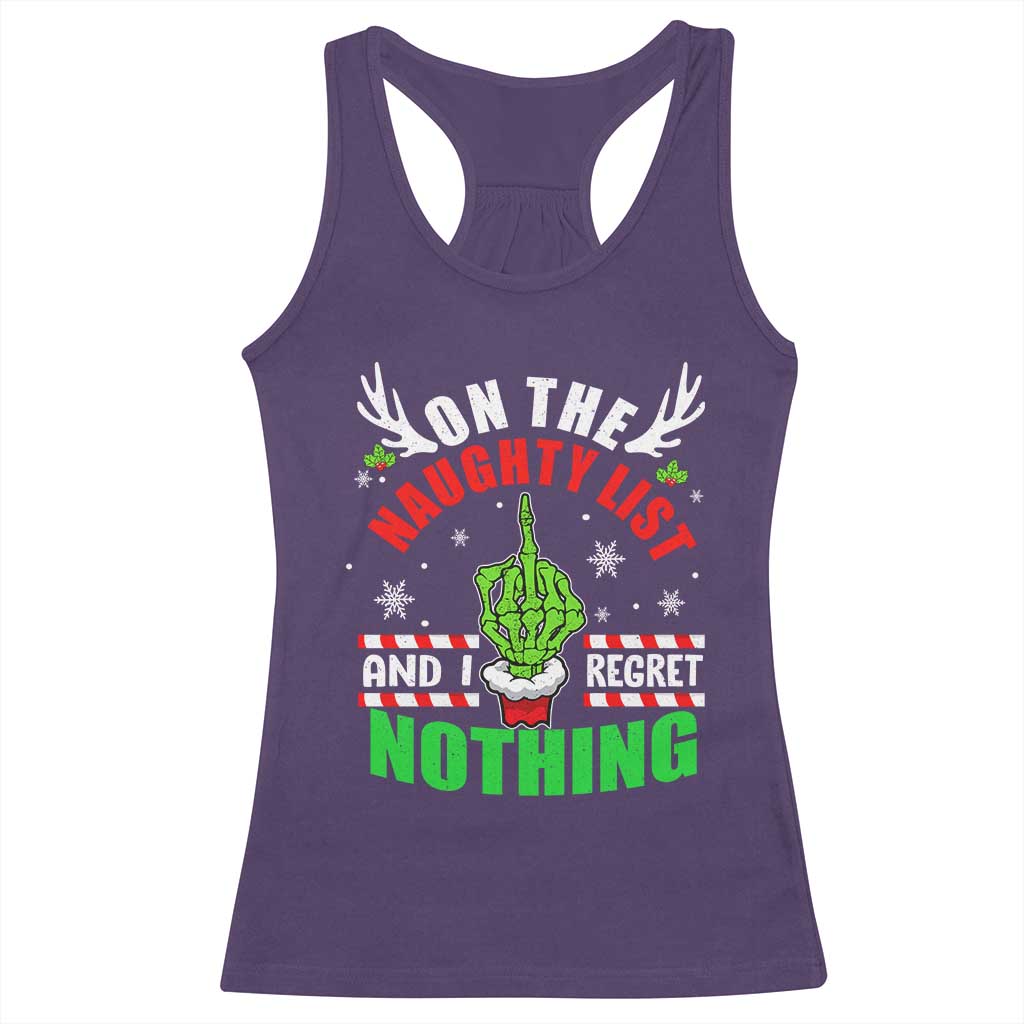 Funny Xmas Racerback Tank Top On The List Of Naughty And I Regret Nothing Christmas TS10 Purple Print Your Wear