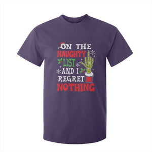 Funny Christmas T Shirt For Kid On The List Of Naughty And I Regret Nothing Xmas TS10 Purple Print Your Wear