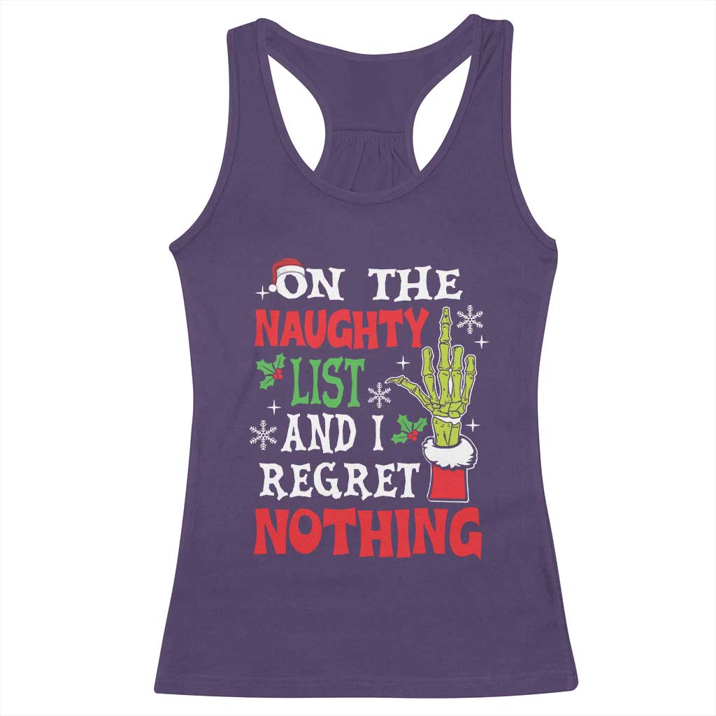 Funny Christmas Racerback Tank Top On The List Of Naughty And I Regret Nothing Xmas TS10 Purple Print Your Wear