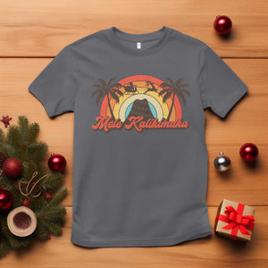 Hawaii Christmas T Shirt Mele Kalikimaka Retro Hawaiian Island Palm Tree Xmas Lights TS10 Charcoal Print Your Wear