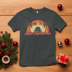 Hawaii Christmas T Shirt Mele Kalikimaka Retro Hawaiian Island Palm Tree Xmas Lights TS10 Dark Heather Print Your Wear