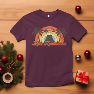 Hawaii Christmas T Shirt Mele Kalikimaka Retro Hawaiian Island Palm Tree Xmas Lights TS10 Maroon Print Your Wear