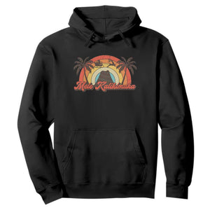 Hawaii Christmas Hoodie Mele Kalikimaka Retro Hawaiian Island Palm Tree Xmas Lights TS10 Black Print Your Wear