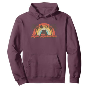 Hawaii Christmas Hoodie Mele Kalikimaka Retro Hawaiian Island Palm Tree Xmas Lights TS10 Maroon Print Your Wear