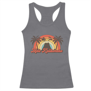 Hawaii Christmas Racerback Tank Top Mele Kalikimaka Retro Hawaiian Island Palm Tree Xmas Lights TS10 Charcoal Print Your Wear