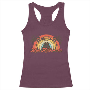 Hawaii Christmas Racerback Tank Top Mele Kalikimaka Retro Hawaiian Island Palm Tree Xmas Lights TS10 Maroon Print Your Wear