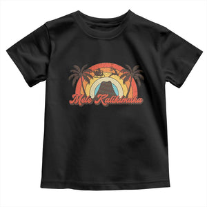 Hawaii Christmas Toddler T Shirt Mele Kalikimaka Retro Hawaiian Island Palm Tree Xmas Lights TS10 Black Print Your Wear