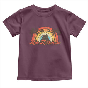 Hawaii Christmas Toddler T Shirt Mele Kalikimaka Retro Hawaiian Island Palm Tree Xmas Lights TS10 Maroon Print Your Wear