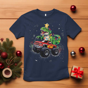 Christmas Dinosaur Monster Truck T Shirt TS10 Navy Print Your Wear