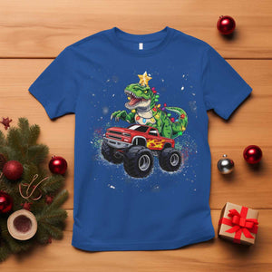 Christmas Dinosaur Monster Truck T Shirt TS10 Royal Blue Print Your Wear