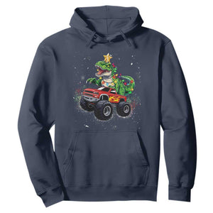 Christmas Dinosaur Monster Truck Hoodie TS10 Navy Print Your Wear