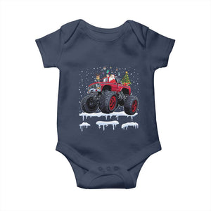 Christmas Santa Monster Truck Baby Onesie American Offroad Xmas Boys Kids Toddler Youth TS10 Navy Print Your Wear