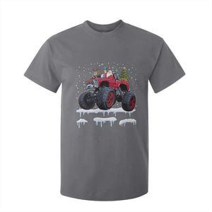 Christmas Santa Monster Truck T Shirt For Kid American Offroad Xmas Boys Kids Toddler Youth TS10 Charcoal Print Your Wear