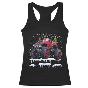 Christmas Santa Monster Truck Racerback Tank Top American Offroad Xmas Boys Kids Toddler Youth TS10 Black Print Your Wear