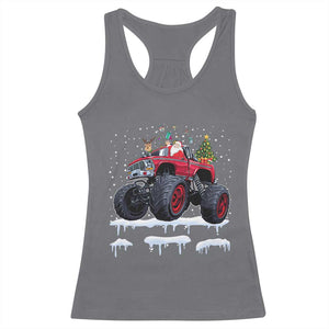 Christmas Santa Monster Truck Racerback Tank Top American Offroad Xmas Boys Kids Toddler Youth TS10 Charcoal Print Your Wear