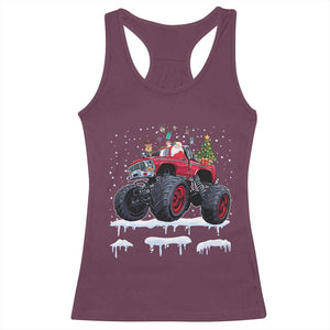 Christmas Santa Monster Truck Racerback Tank Top American Offroad Xmas Boys Kids Toddler Youth TS10 Maroon Print Your Wear