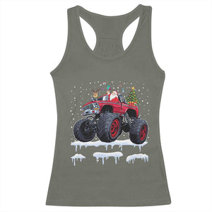 Christmas Santa Monster Truck Racerback Tank Top American Offroad Xmas Boys Kids Toddler Youth TS10 Military Green Print Your Wear