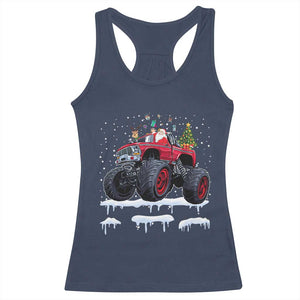 Christmas Santa Monster Truck Racerback Tank Top American Offroad Xmas Boys Kids Toddler Youth TS10 Navy Print Your Wear