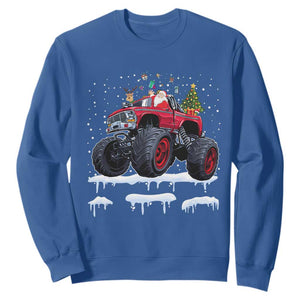 Christmas Santa Monster Truck Sweatshirt American Offroad Xmas Boys Kids Toddler Youth TS10 Royal Blue Print Your Wear