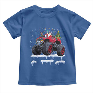 Christmas Santa Monster Truck Toddler T Shirt American Offroad Xmas Boys Kids Toddler Youth TS10 Royal Blue Print Your Wear