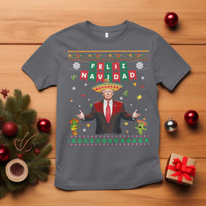 Mexico Christmas Trump T Shirt Feliz Navidad Xmas Funny Trump Santa Ugly Christmas TS10 Charcoal Print Your Wear