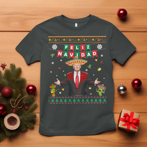 Mexico Christmas Trump T Shirt Feliz Navidad Xmas Funny Trump Santa Ugly Christmas TS10 Dark Heather Print Your Wear