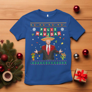 Mexico Christmas Trump T Shirt Feliz Navidad Xmas Funny Trump Santa Ugly Christmas TS10 Royal Blue Print Your Wear