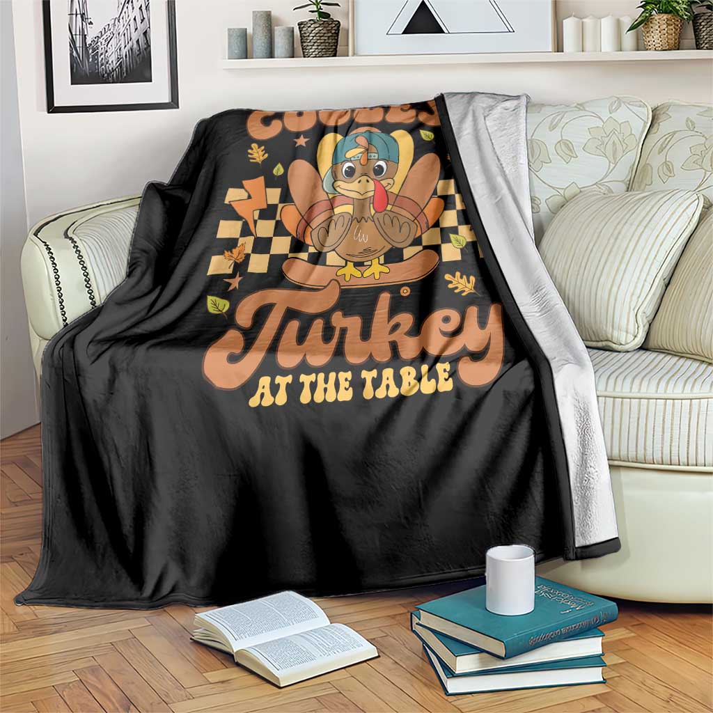Thanksgiving Kids Throw Blanket Coolest Turkey At The Table Boys Toddler Youth TS10 Print Your Wear
