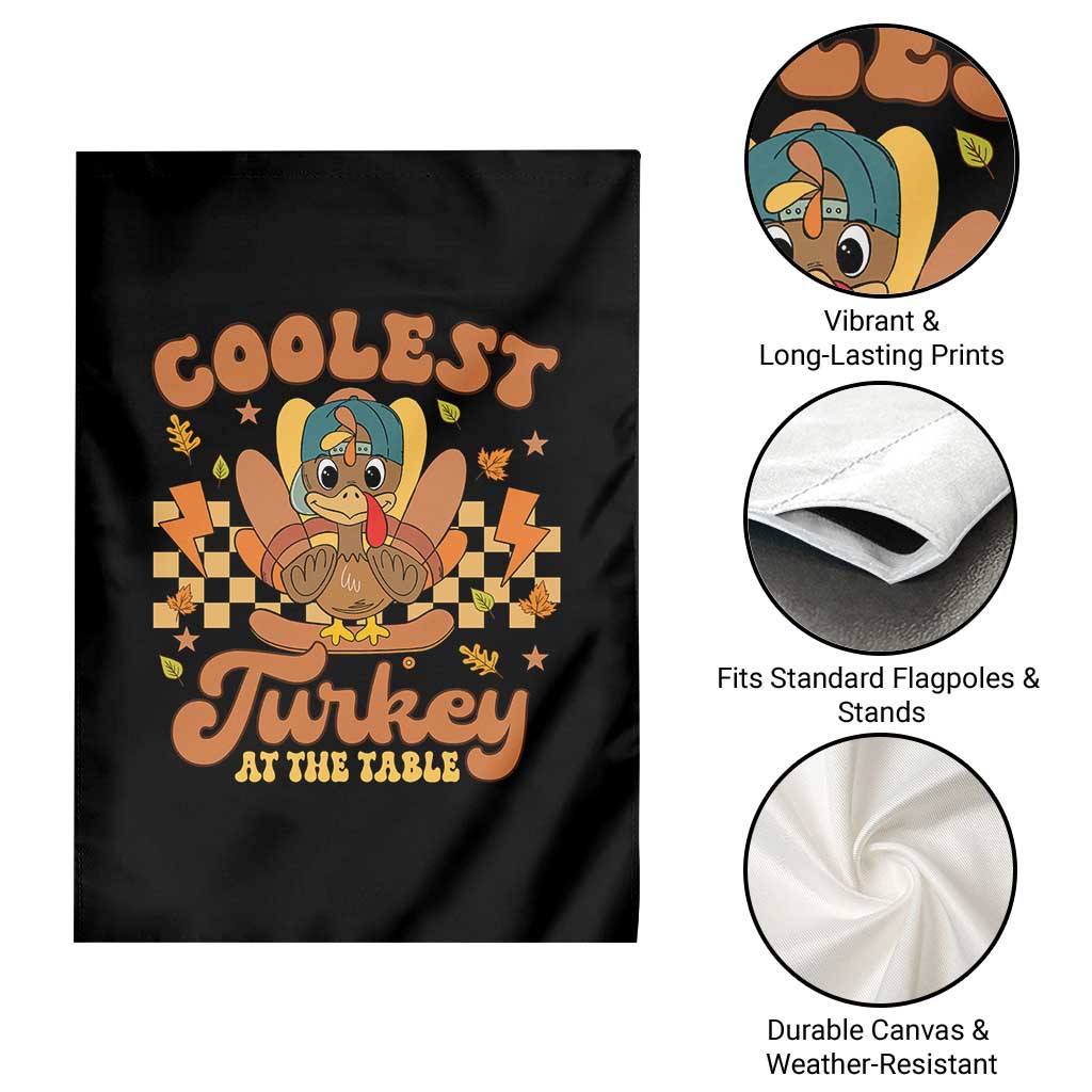 Thanksgiving Kids Garden Flag Coolest Turkey At The Table Boys Toddler Youth TS10 Print Your Wear