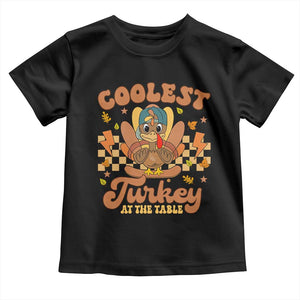 Thanksgiving Kids Baby Shirt Coolest Turkey At The Table Boys Toddler Youth TS10 Black Print Your Wear