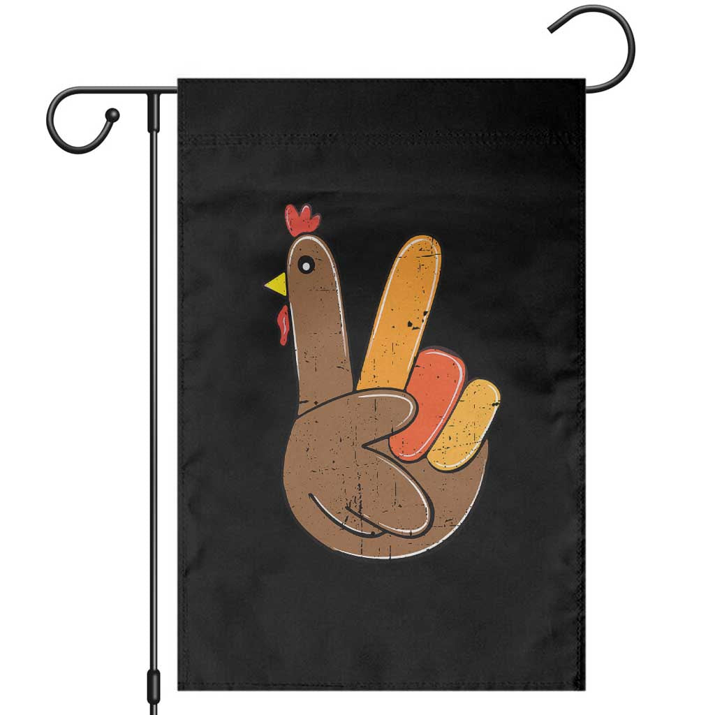 Thanksgiving Garden Flag Peace Sign Turkey Hand Cool Thanksgiving Hippie TS10 Black Print Your Wear