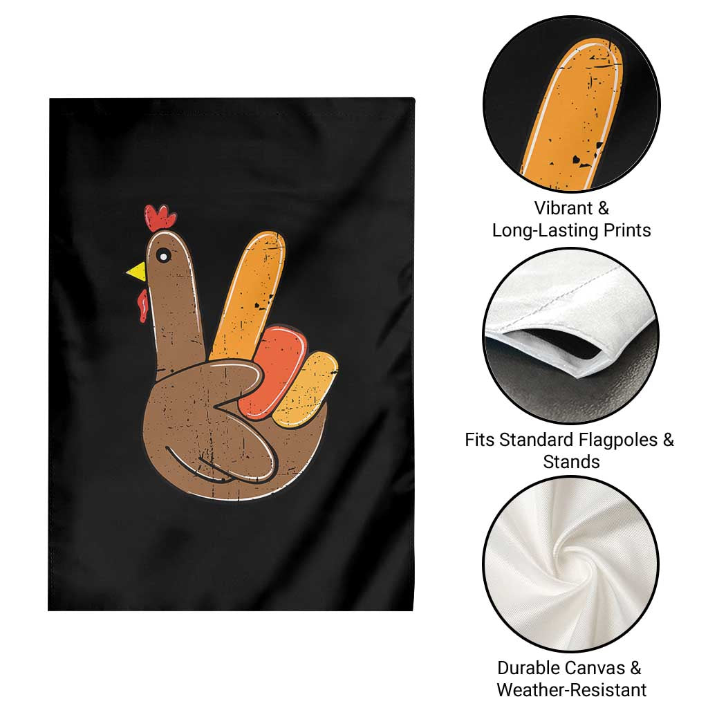 Thanksgiving Garden Flag Peace Sign Turkey Hand Cool Thanksgiving Hippie TS10 Print Your Wear